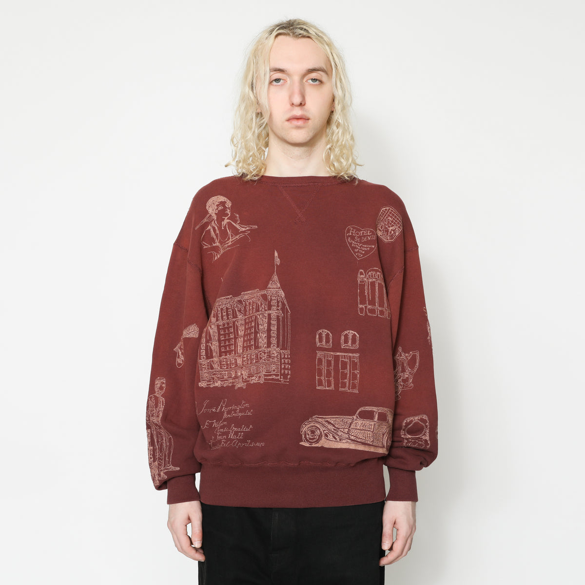 Hotel Crewneck - Burgundy – Samuel Zelig