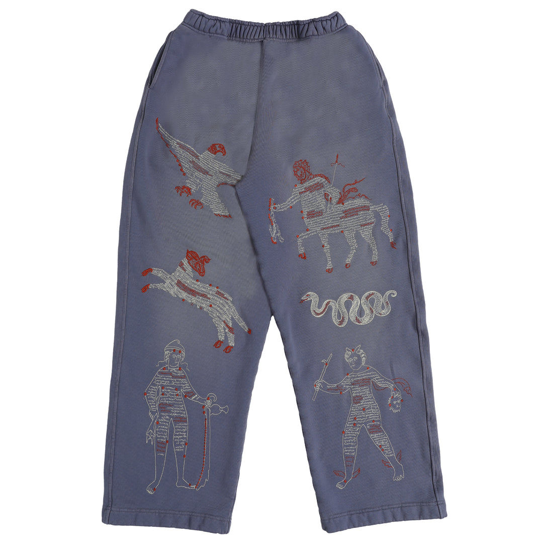 SAMUEL ZELIG / サミュエルゼリグ | MEDIEVAL SWEAT PANT 刺しゅう スウェットパンツ | M | ブルー | メンズ Medieval Sweatpant – Samuel Zelig