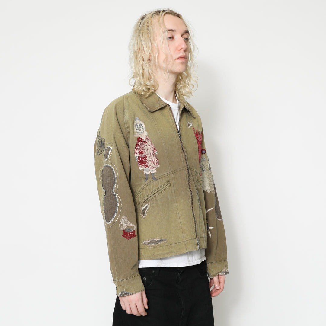 Antique Zip Jacket - Olive Brown – Samuel Zelig
