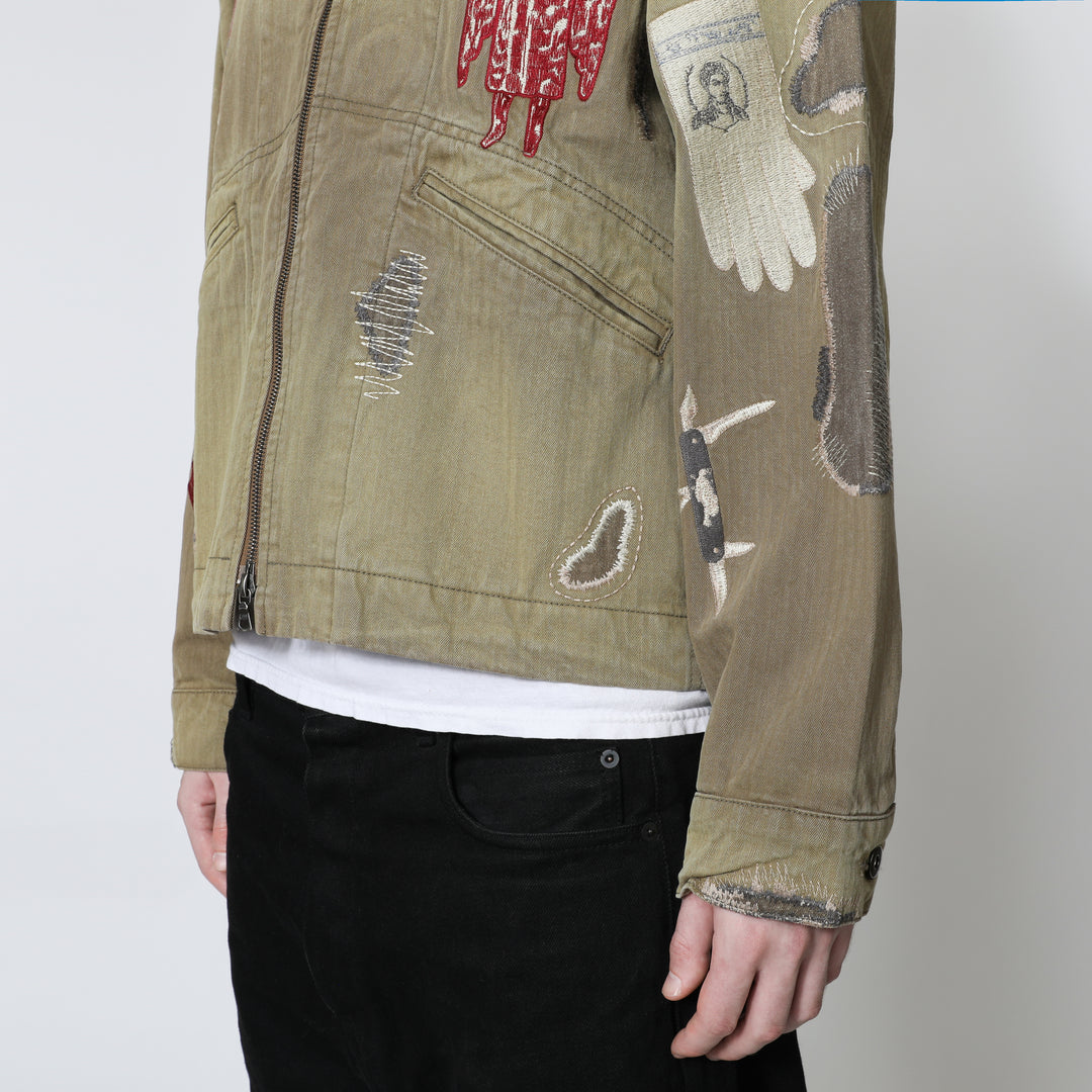 Antique Zip Jacket - Olive Brown – Samuel Zelig