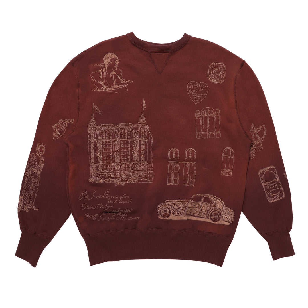 注目ブランド Burgundy - Crewneck Hotel – Zelig Samuel トップス